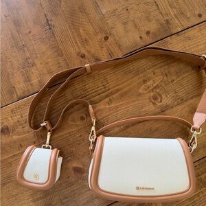 lululemon athletica Cream and Tan Crossbody Bag Set with Mini Pouch